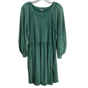 Easel Dress Large Womens Peasant Style Long Sleeve Mint Green Cottage Core NWT L